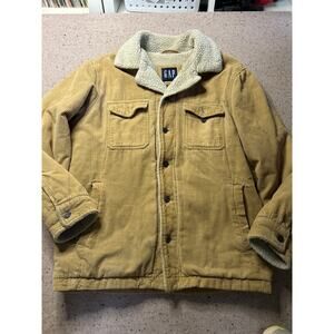 Gap Coat Men's Small Tan Corduroy Sherpa Thrashed Y2k 90s Grunge Streetwear